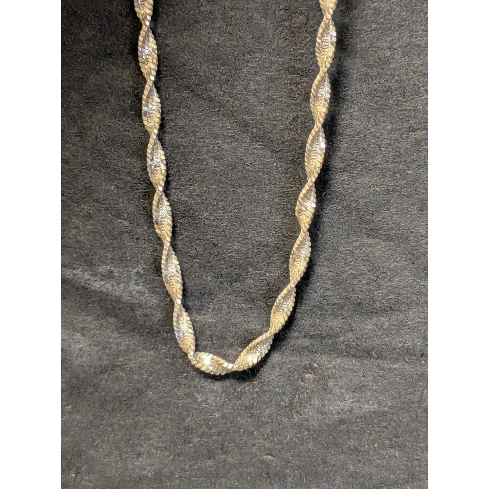Italian 925 Sterling Silver Twisted Chain Bracelet Vintage 7